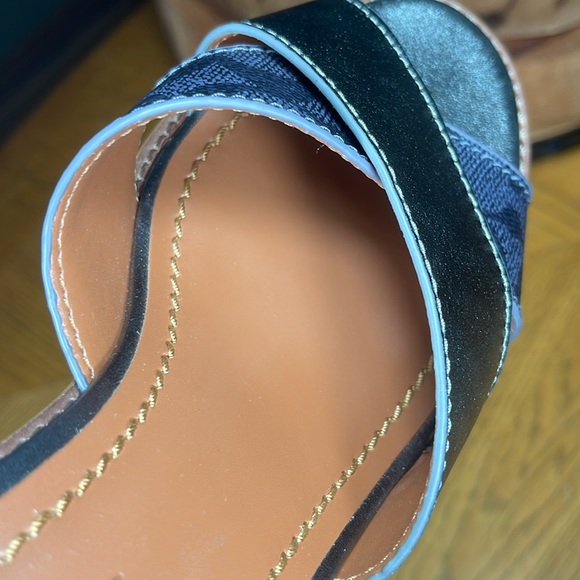 COACH CROSS BAND HIGH WEDGE SANDAL - Picture 14 of 16